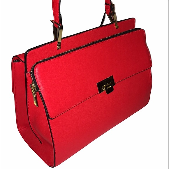 🛑BOGO 🆕Luxe "Regal Red" Leather Handbag - Picture 2 of 8